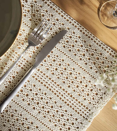 Gofis Home Platzdeckchen Stoff Beige 50x32cm 1Stück