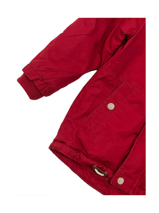 Ustyle Kids Parka with Lining & Hood Red