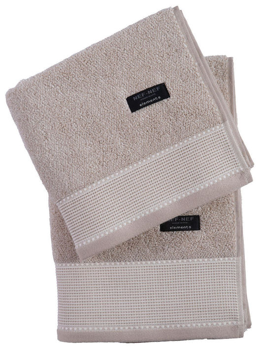 Nef-Nef Homeware Πετσέτα Προσώπου Premium Plainis 50x90εκ. Beige Βάρους 550gr/m²