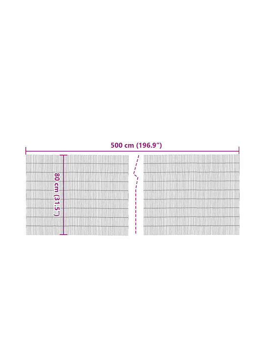 vidaXL Bamboo Fencing with Whole Reed Bamboo 80x500cm