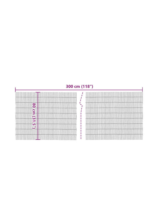 vidaXL Καλαμωτή με Ολόκληρο Καλάμι Μπαμπού 80x300cm