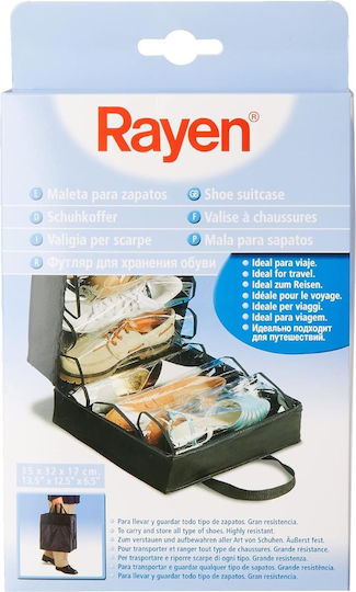 Rayen Πλαστική Θήκη Αποθήκευσης για Παπούτσια σε Μαύρο Χρώμα 35x32x17cm