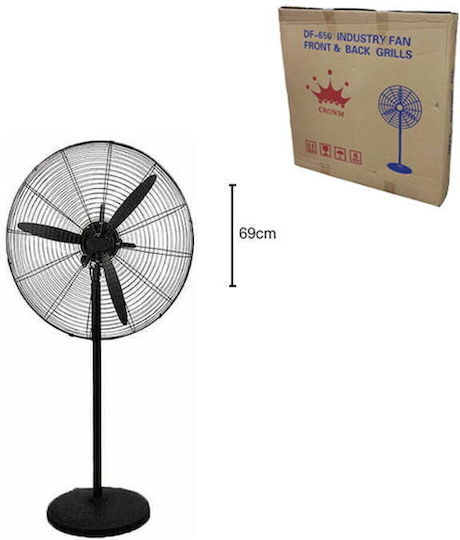 DF-650 Ανεμιστήρας Ορθοστάτης 130W Διαμέτρου 65cm Μαύρος