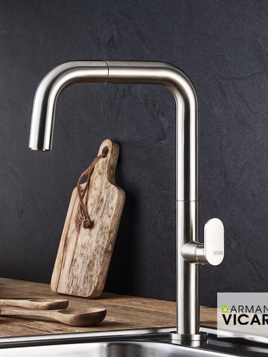 Armando Vicario Eva Kitchen Faucet Counter Silver