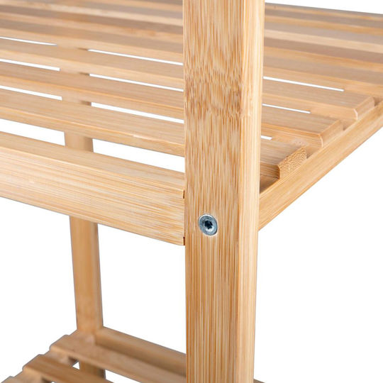 Alpina Appliances Boden Badezimmerregal Bamboo mit 5 Regalböden 33x32x141cm Braun