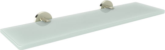 Verdi Omicron Επιτοίχια Ραφιέρα Μπάνιου Γυάλινη 50x12.5x4.4cm Nickel Matt Διάφανη
