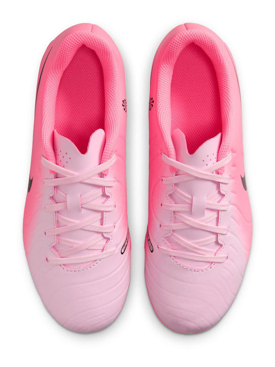 Tiempo Legend 10 Club Kids Molded Soccer Shoes Pink