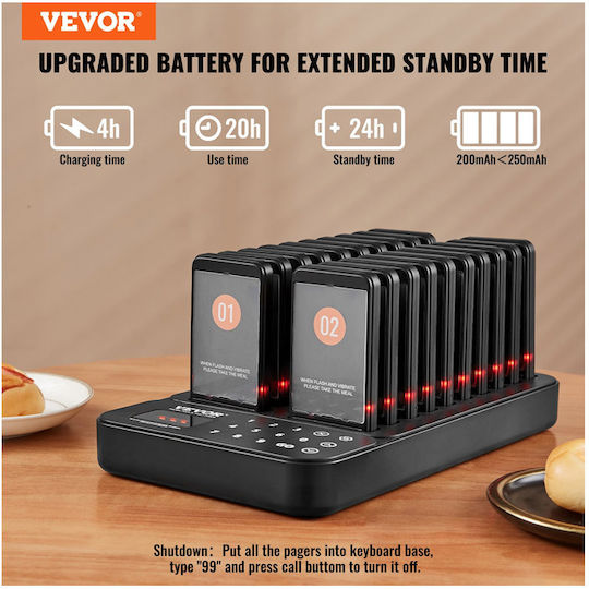 Wireless Ready Order Notification System for Restaurants 998 Channels 20 Devices Vevor Dcpqcqdrcpfx0k4qav2