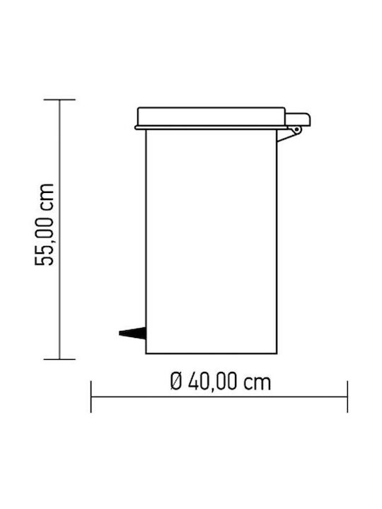 Cyclops 00330275 Waste Bin Waste Plastic with Pedal Orange 35lt 1pcs 003301767