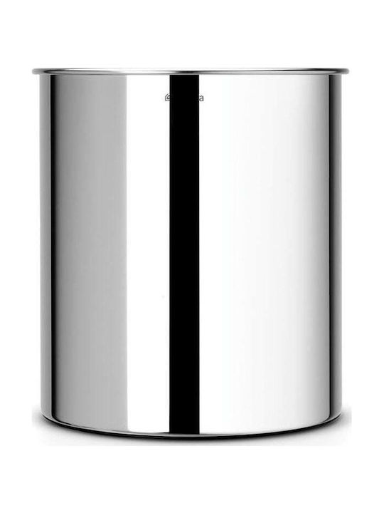 Brabantia Metal Waste Bin 7lt Steel Glossy