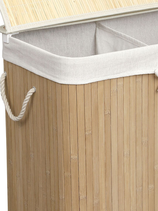 Eurocasa 8308 Καλάθι Απλύτων Bamboo Πτυσσόμενο με Καπάκι 52x32x60cm Καφέ
