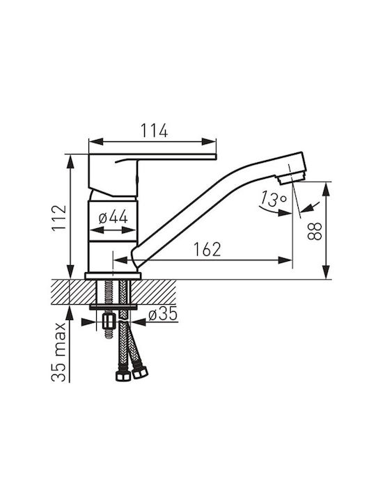 Ferro Algeo Mixing Sink Faucet Gray