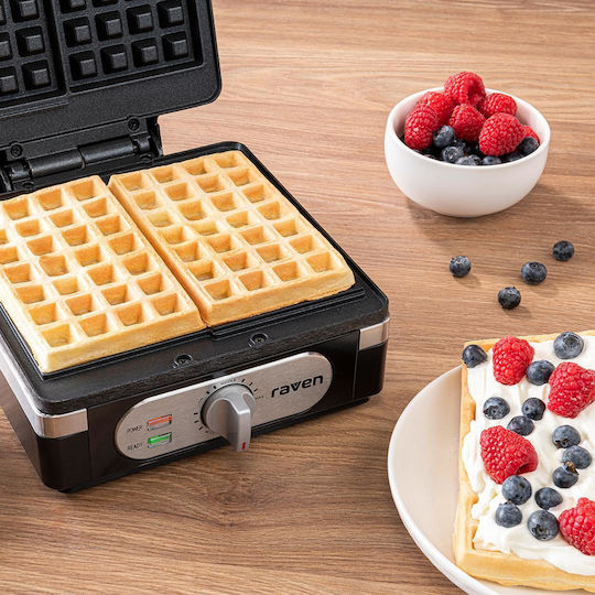 Raven Waffeleisen Für Rechteckige Waffeln 2 Leistung 1400W