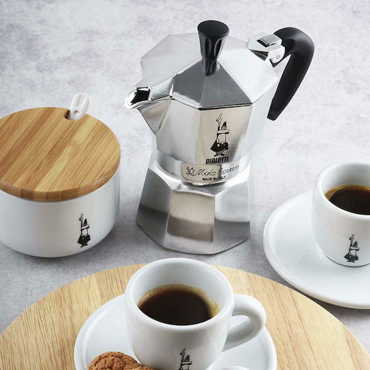 Bialetti Moka Express Stovetop Espresso Pot 2 Cups Silver