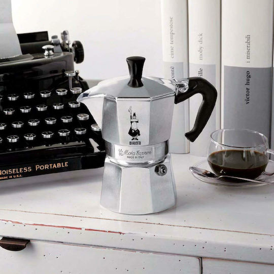 Bialetti Moka Express Stovetop Espresso Pot 2 Cups Silver