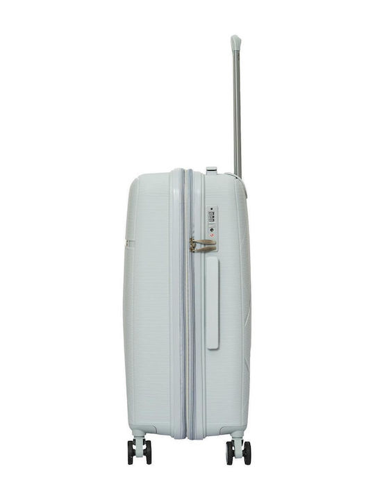 RCM Medium Hard Gray Suitcase with 4 Wheels