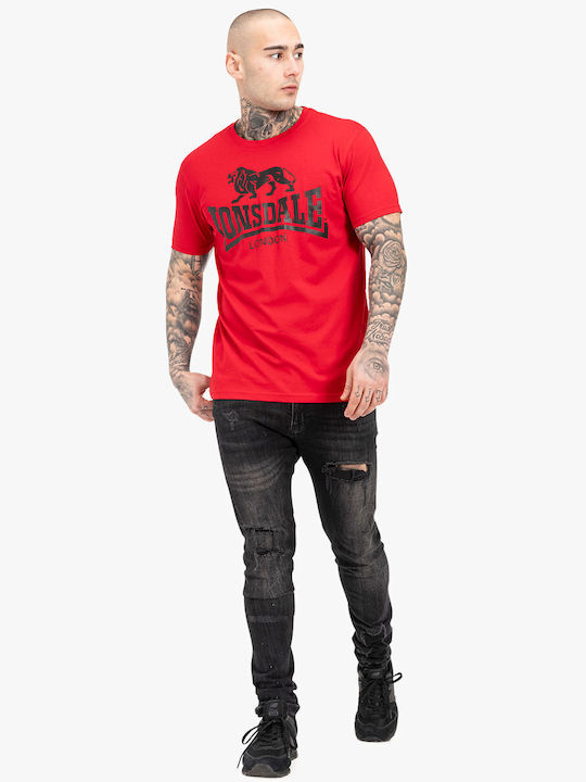 Lonsdale T-shirt Bărbătesc cu Mânecă Scurtă Red/Black