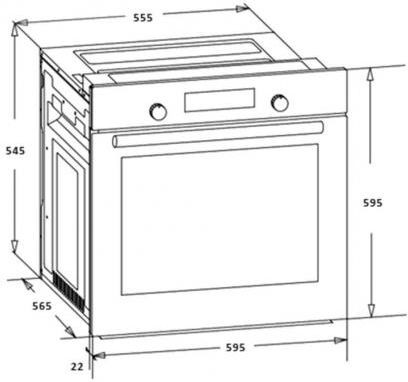 Heinner Φούρνος άνω Πάγκου 56lt Π59.5εκ. Inox