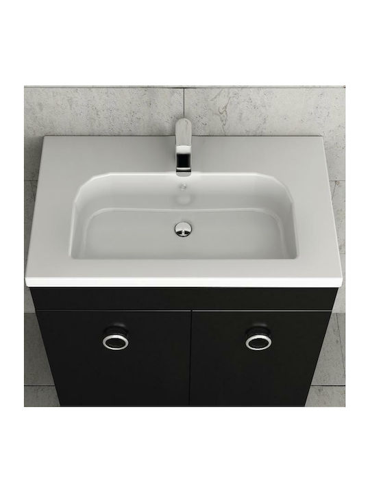 Orabella Mood 80 Ένθετος Νιπτήρας Πορσελάνης 80x45x14cm Λευκός