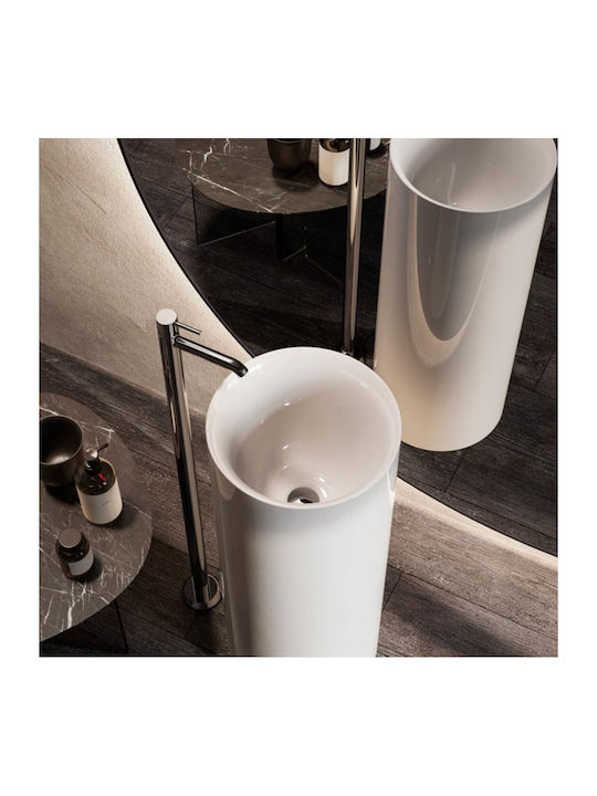 Rak Ceramics Petit Round Νιπτήρας Δαπέδου Πορσελάνης 36x36cm Λευκός