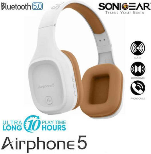 Sonic Gear Airphone 5 Fără fir / Cu fir Over Ear Căști cu 10 ore de Funcționare Aurii