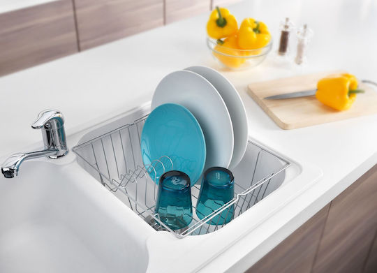Metaltex Metallic Sink Strainer Gray 34x24x14cm