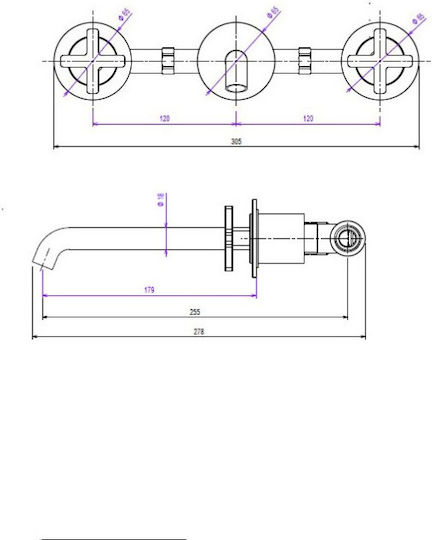 La Torre Elle Built-in Faucet Mixer for for Bathroom Sink Silver