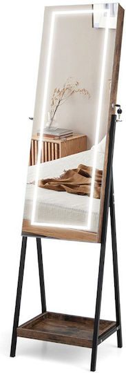 Costway Καθρέπτης με Καφέ Μεταλλικό Πλαίσιο 160x41cm