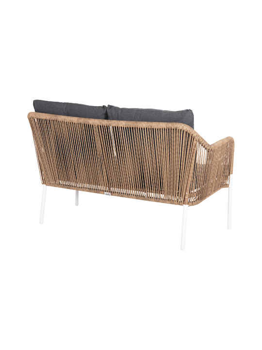 Baffin Διθέσιος Καναπές Εξωτερικού Χώρου Rattan με Μαξιλάρια 129x70x77cm