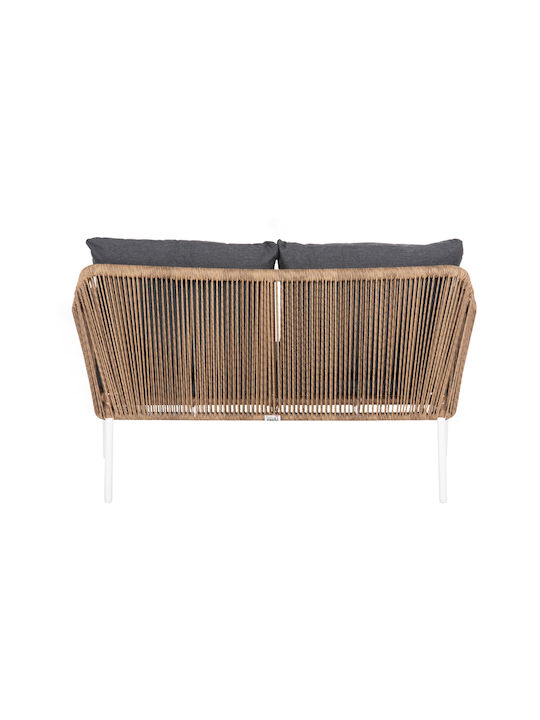 Baffin Διθέσιος Καναπές Εξωτερικού Χώρου Rattan με Μαξιλάρια 129x70x77cm