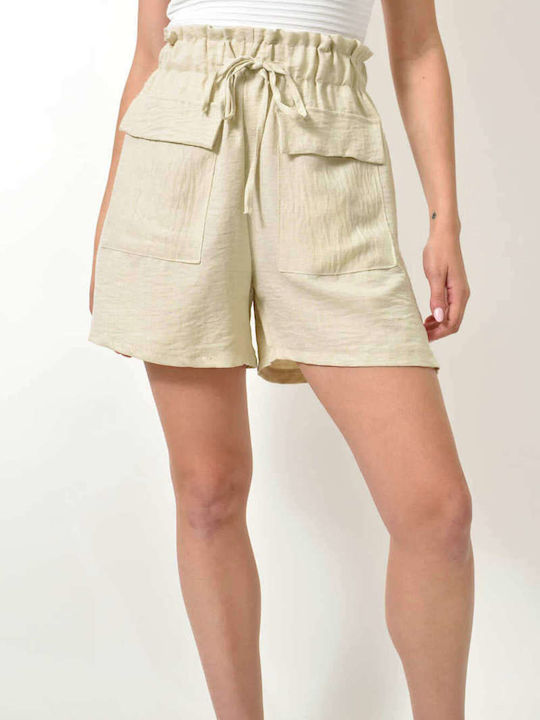 Potre Women's Linen Shorts Beige