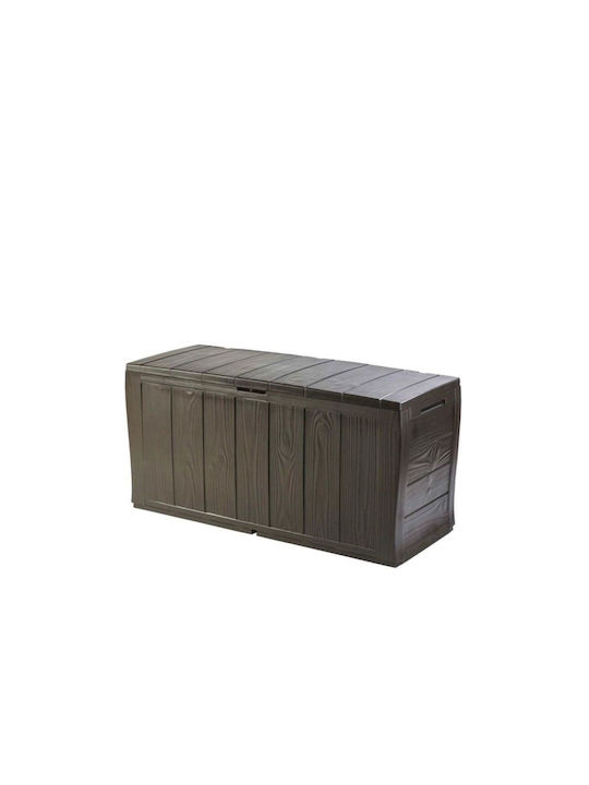 Keter Plastic Outdoor Storage Box Sherwood 270lt Brown 117x45x58cm