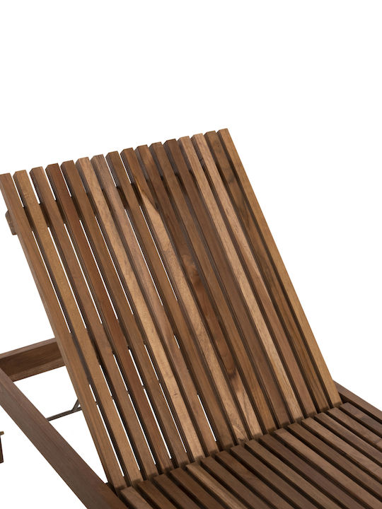 Deckchair Wooden Brown 200x65x102cm.