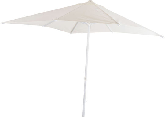 Professioneller Quadratischer Aluminium Garten- und Terrassen-Sonnenschirm Eleazar Ecru 3x3xHöhe 2,83 m