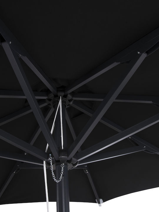 Umbrelă Profesională Rotundă Din Aluminiu Neagră Φ2.20m