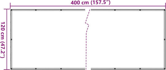 vidaXL Umbrela Sail Alb pe Rulou cu acoperire PVC 1.2x4m