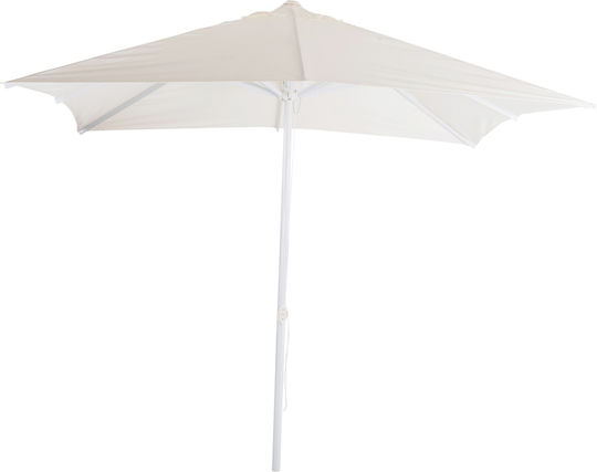 Garten- und Terrassen-Sonnenschirm Quadratischer Aluminium Mit Ecru-Polyester 3x3xHöhe 2,83 m