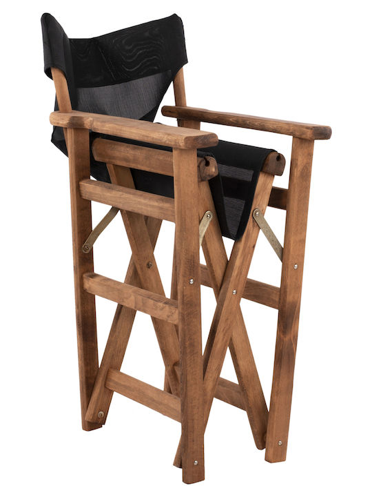 Director's Chair Wooden Limnos Black Velvet-Black Metal 57x54x88.5cm