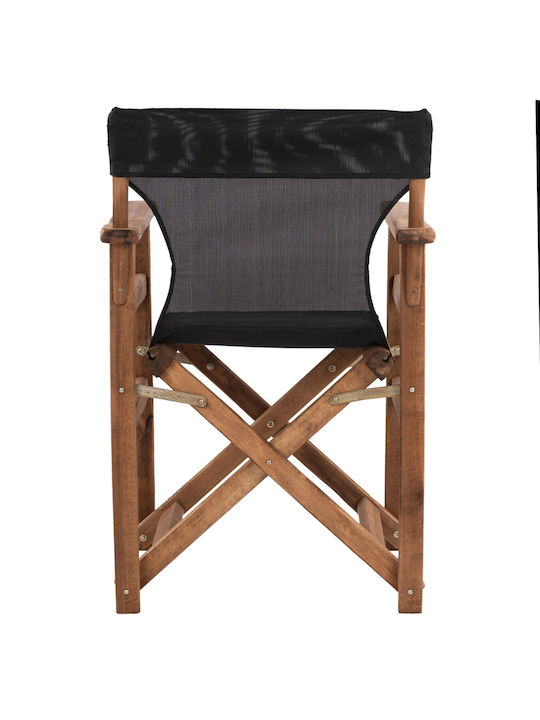 Director's Chair Wooden Limnos Black Velvet-Black Metal 57x54x88.5cm