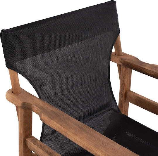 Director's Chair Wooden Limnos Black Velvet-Black Metal 57x54x88.5cm