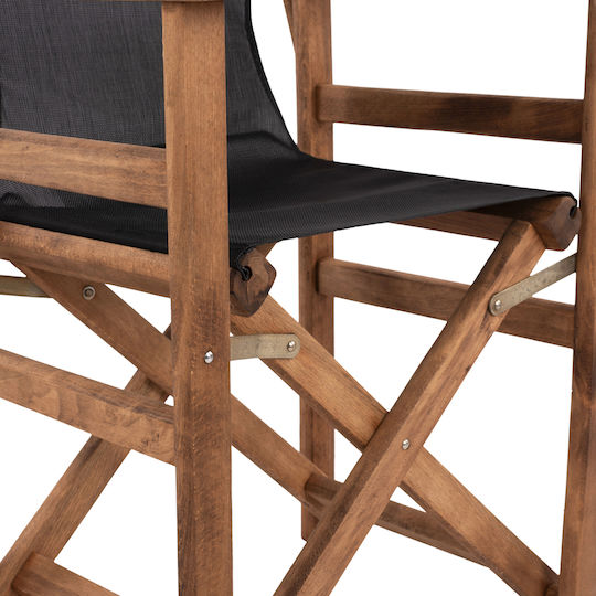 Director's Chair Wooden Limnos Black Velvet-Black Metal 57x54x88.5cm