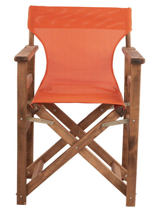 Director's Chair Wooden Walnut / Orange 1pcs 57x54x88.5cm.