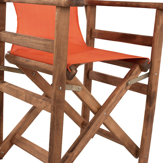 Director's Chair Wooden Walnut / Orange 1pcs 57x54x88.5cm.