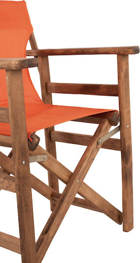Director's Chair Wooden Walnut / Orange 1pcs 57x54x88.5cm.