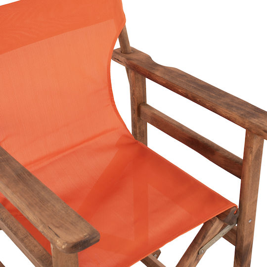 Director's Chair Wooden Walnut / Orange 1pcs 57x54x88.5cm.