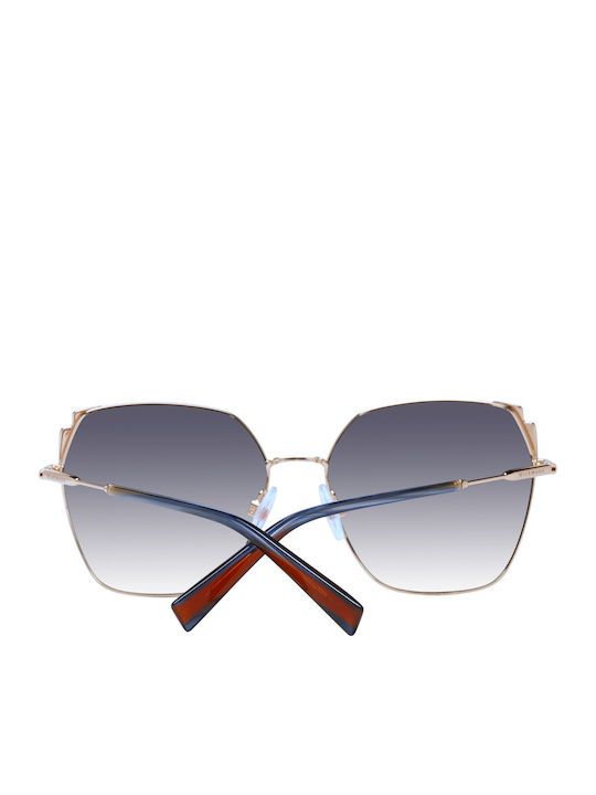 Ana Hickmann Women's Sunglasses with Multicolour Metal Frame and Gray Gradient Lens HI3169 12A