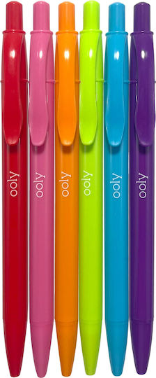 Retractable Bright Writers Colored Pens Set 6