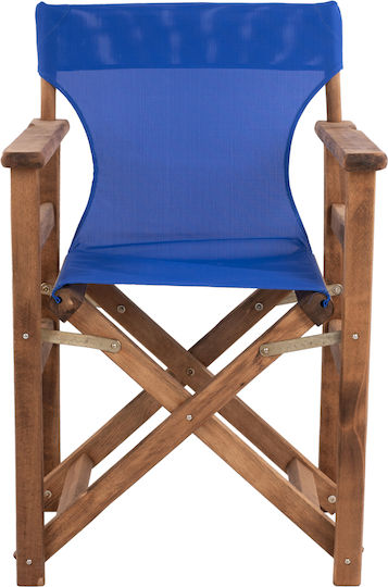 Director's Chair Wooden Walnut / Blue 57x54x88.5cm