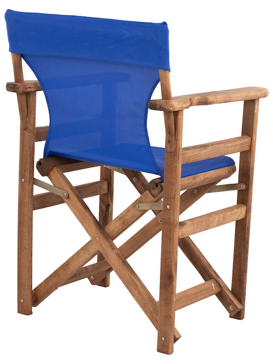 Director's Chair Wooden Walnut / Blue 57x54x88.5cm