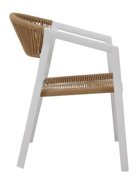 Градински Стол Метален Djenne Бял 57x61x81см